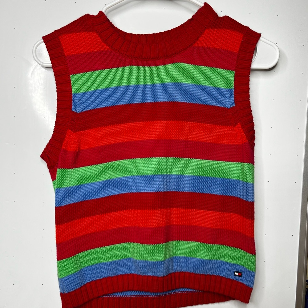 Multicolored 90’s Tommy Knit Sweater Vest